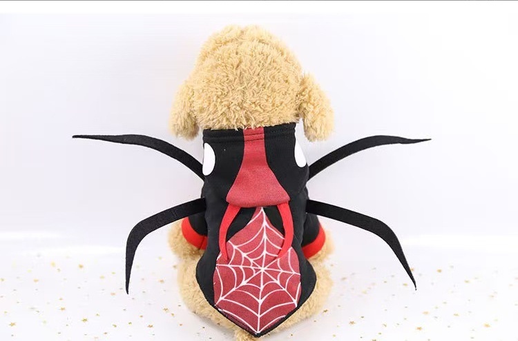 Spider Pet Costume Halloween Devil Design with Web Pattern